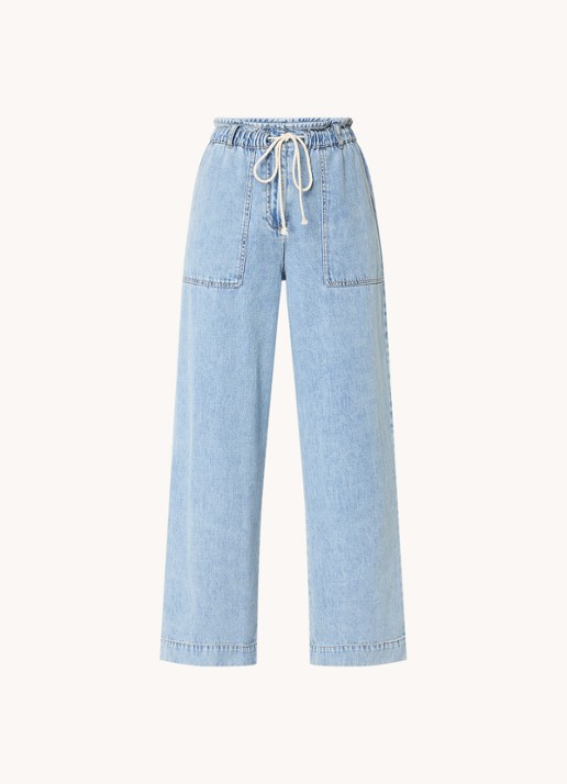 Rails Ryan high waist loose fit jeans  met trekkoord - voorkant 3 lichtblauw