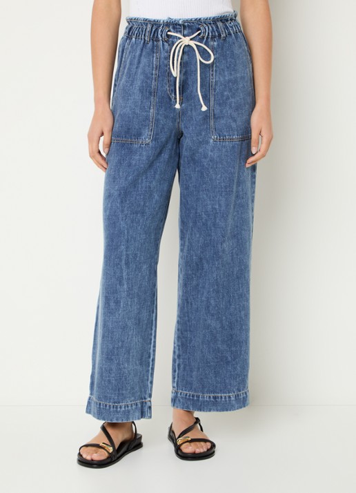 Rails Ryan high waist straight fit broek  met steekzakken