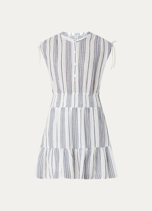 Rails Samina mini tuniekjurk met smockwerk - voorkant 2 wit