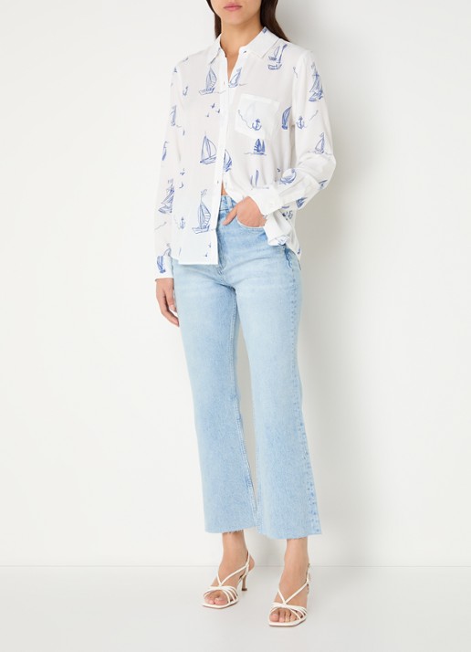 Rails Sunset high waist cropped straight leg jeans met lichte wassing - voorkant 3 indigo