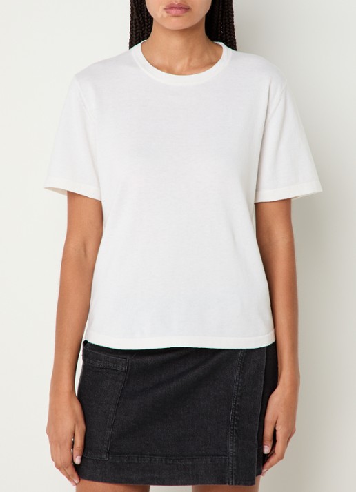 Rails T-shirt in kasjmierblend - detail 7 wit
