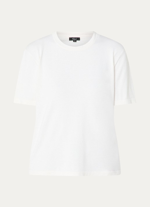 Rails T-shirt in kasjmierblend - voorkant 3 wit