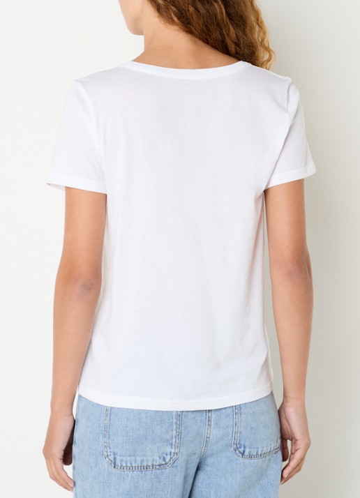 Rails T-shirt van  katoen met stretch - achterkant 4 wit