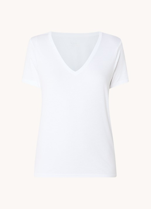 Rails T-shirt van  katoen met stretch - voorkant 2 wit