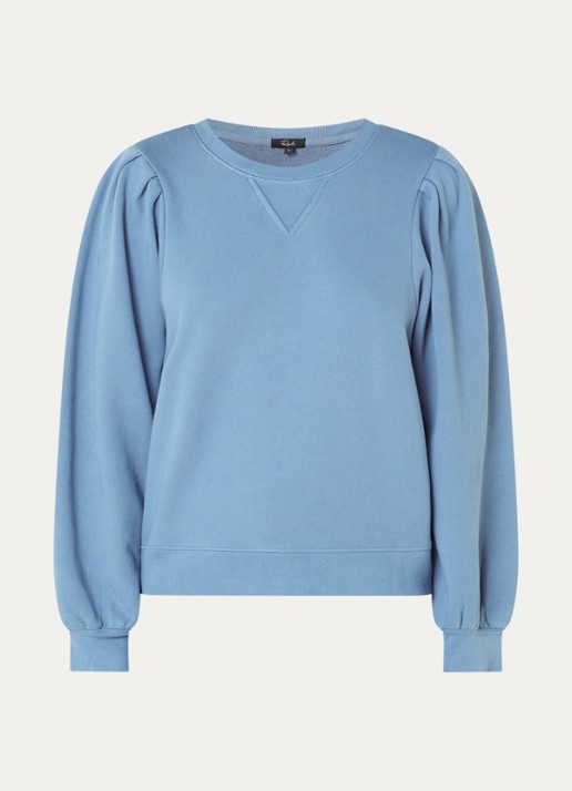 Rails Tiffany sweater met pofmouw - voorkant 3 staalblauw