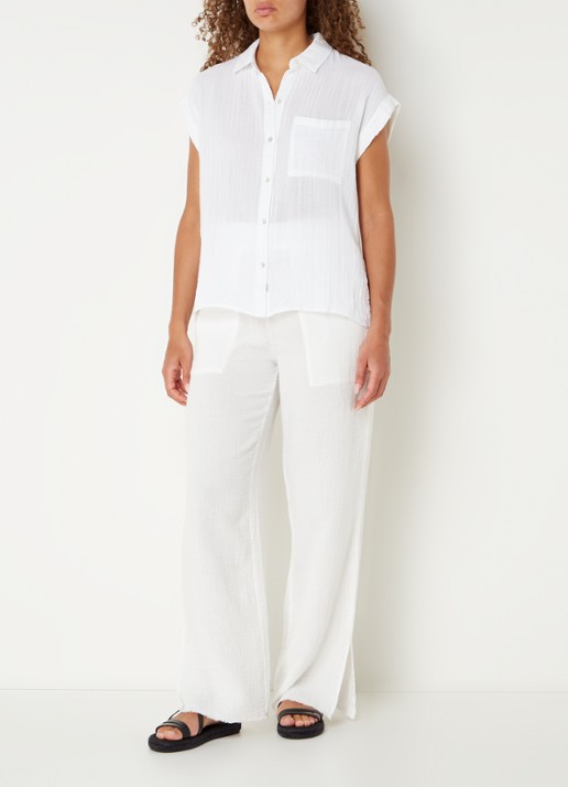 Rails Whitney blouse van  katoen met borstzak - voorkant 3 wit