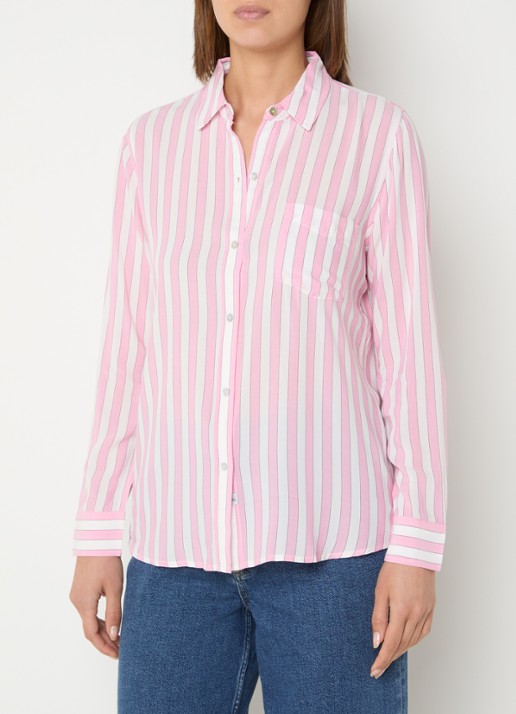 Rails Wren blouse met streepprint en borstzak