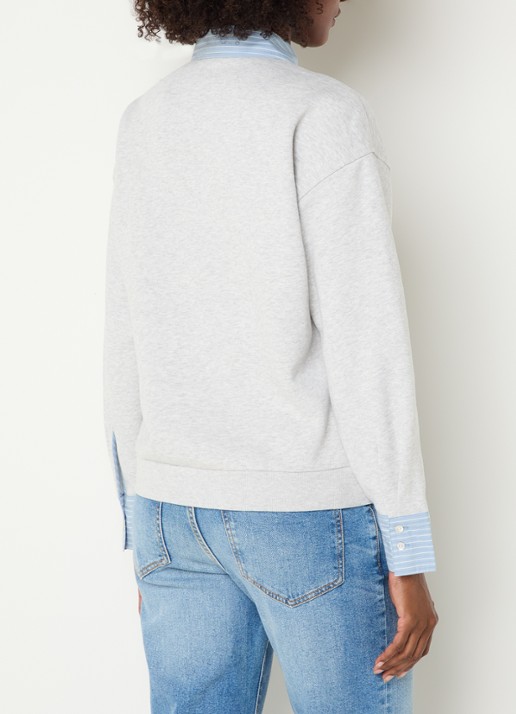 Rails Zavier sweater met kraag - achterkant grijsmele
