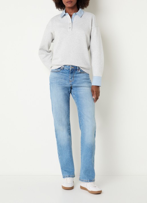 Rails Zavier sweater met kraag - voorkant 4 grijsmele