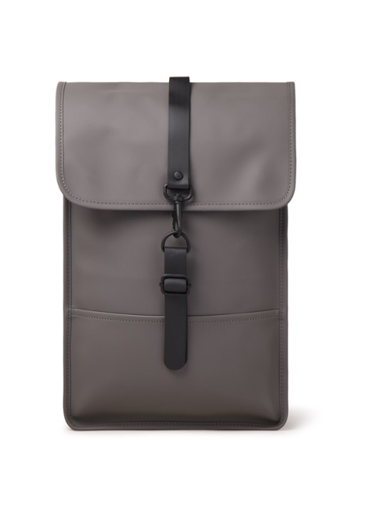 Rains 1280 Mini waterdichte rugzak met 13 inch laptopvak - unisex - voorkant middengrijs