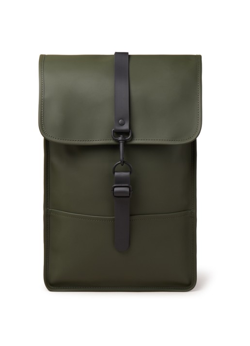 Rains 1280 Mini waterdichte rugzak met 13 inch laptopvak - unisex - voorkant donkerkhaki