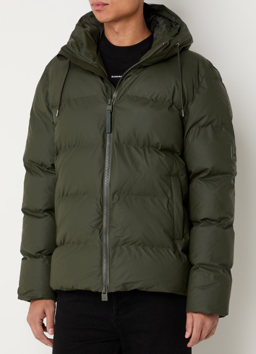 Rains Alta puffer jack met capuchon en steekzakken