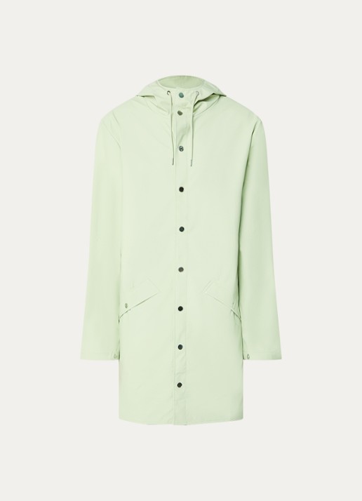 Rains Bold regenjas met capuchon en klepzakken - voorkant 2 lichtgroen