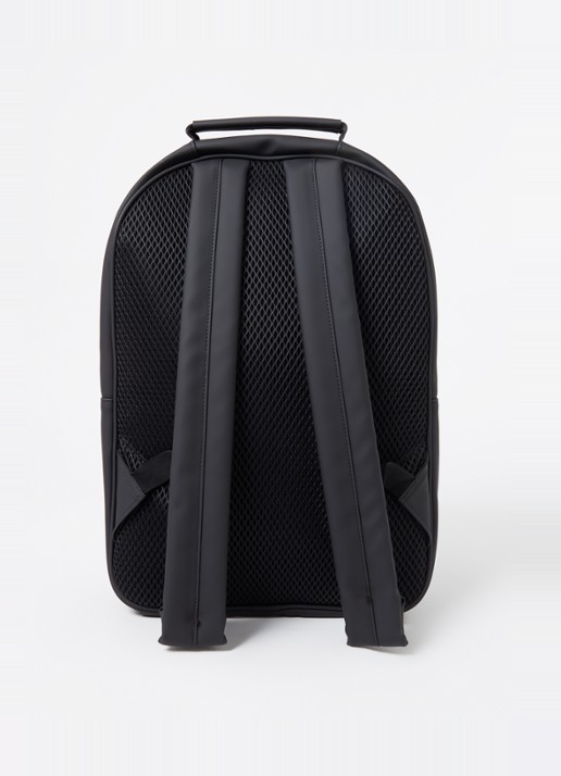 Rains Book Daypack W3 Large rugzak met 16 inch laptopvak en waterafstotende coating   - achterkant 2 zwart