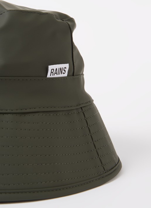 Rains Bucket hoed met logo - detail 2 legergroen