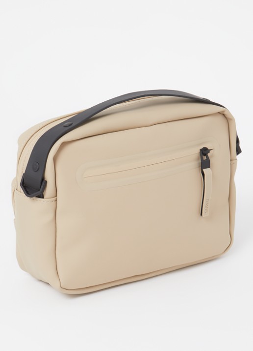 Rains Cargo Box schoudertas met afneembare schouderriem - achterkant zand