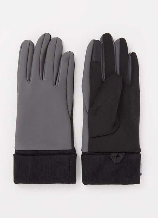 Rains Handschoenen met waterafstotende coating en touchscreen functie - voorkant grijs
