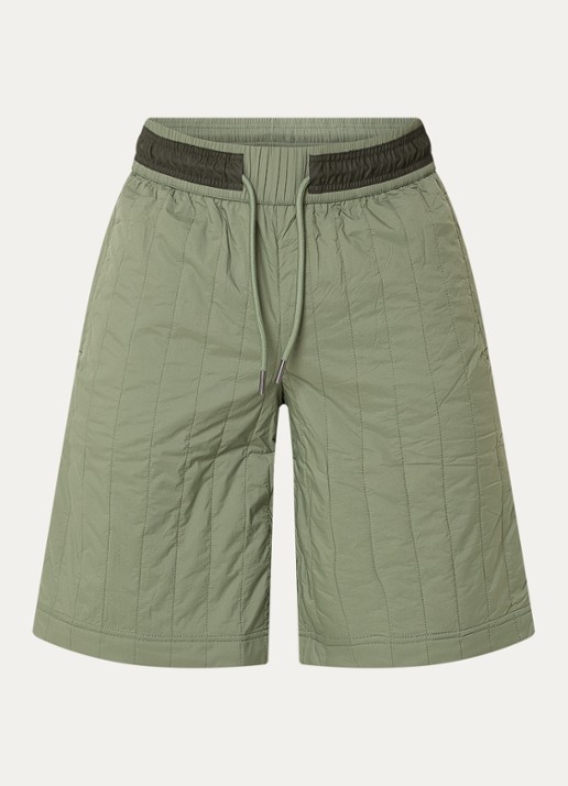Rains Koya straight fit korte broek met steekzakken - voorkant 2 legergroen