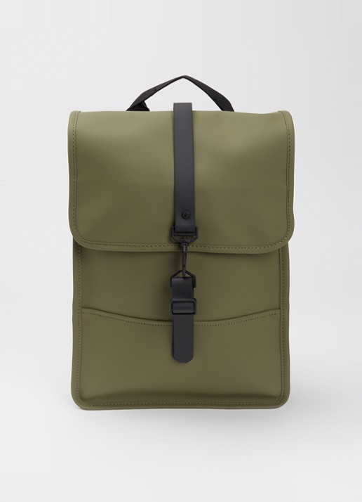 Rains Mini W3 rugzak met 15 inch laptopvak en waterafstotende coating - voorkant olijfgroen