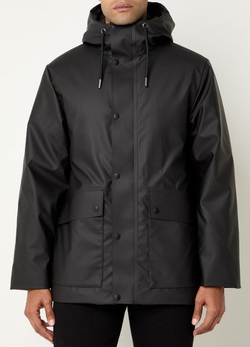 Rains Nome gewatteerde parka met klepzakken  - detail 4 zwart
