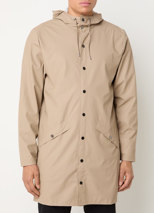 Rains Parka met capuchon en waterafstotende coating