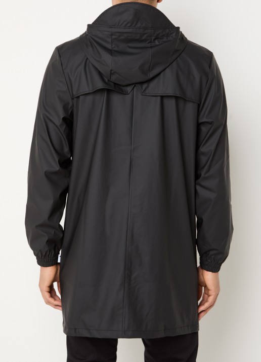 Rains Parka met capuchon en waterafstotende coating - achterkant 4 zwart