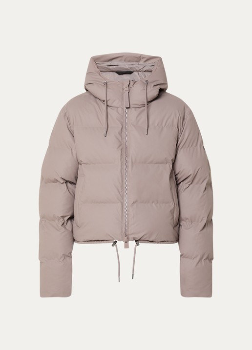 Rains Puffer jack met capuchon en logo