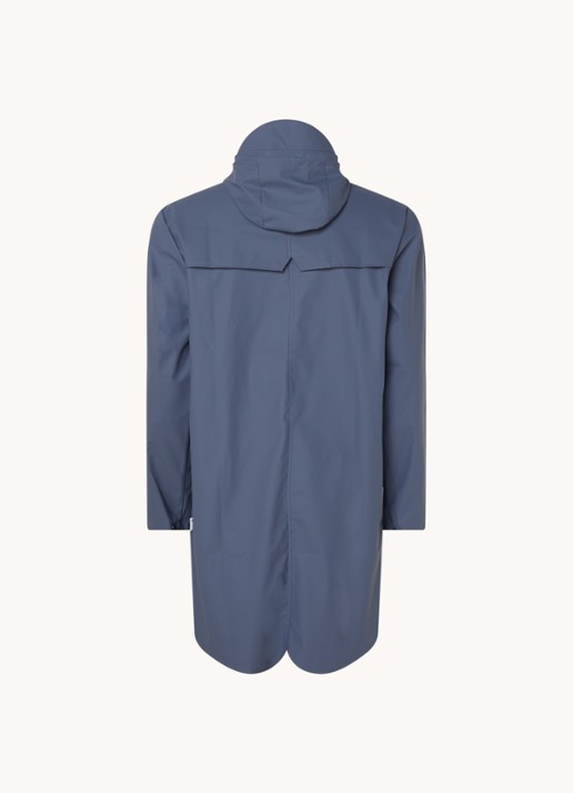 Rains Regenjack met capuchon en klepzakken - unisex - achterkant staalblauw