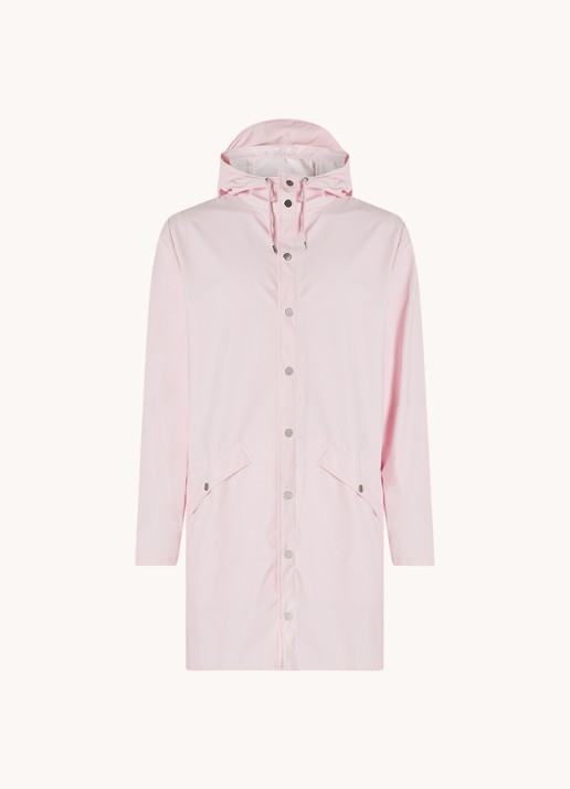 Rains Regenjas met capuchon en klepzakken - unisex - voorkant 5 lichtroze