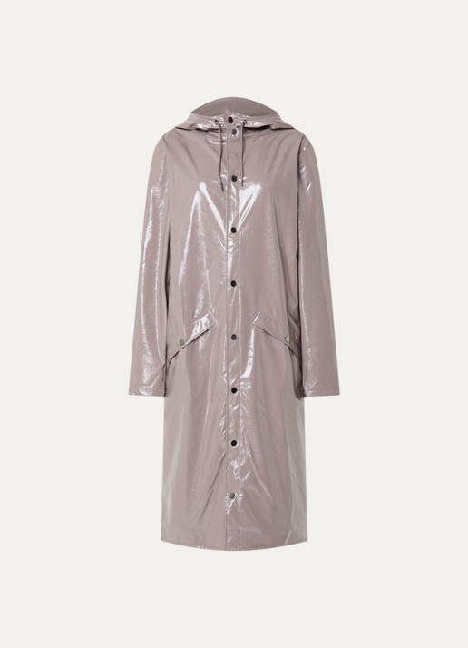 Rains Regenjas met capuchon en klepzakken - voorkant metallic