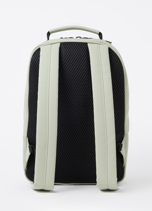 Rains Rugzak met 12 inch laptopvak en waterafstotende coating - achterkant lindegroen
