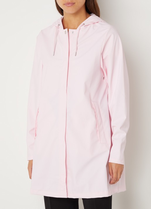 Rains String W parka met capuchon en trekkoord - detail 2 roze