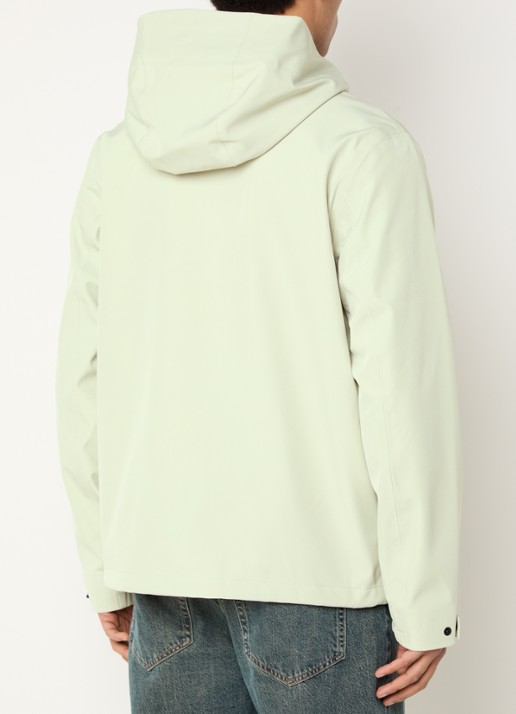 Rains Suva softshell jack met capuchon - achterkant 2 lindegroen