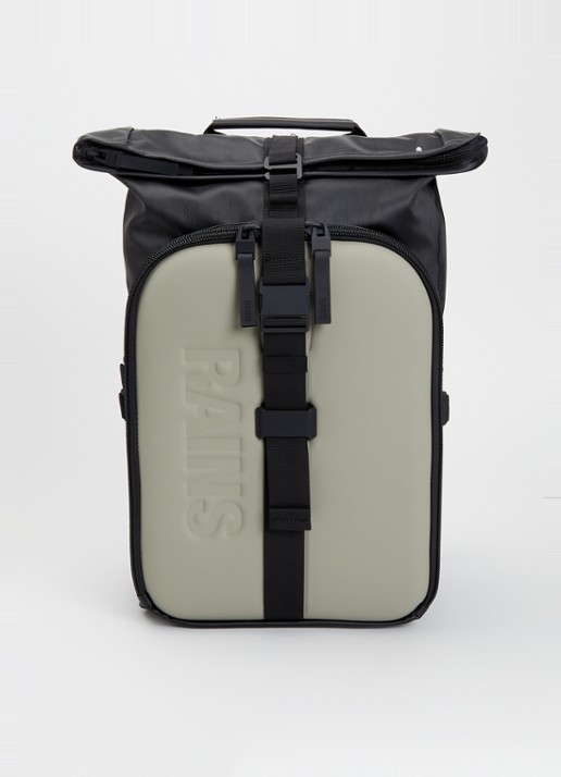 Rains Texel Moulded rugzak met 16 inch laptopvak en waterafstotende coating - voorkant 2 lindegroen