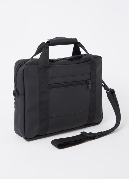 Rains Texel Tech businesstas met 15 inch laptopvak - achterkant 3 zwart