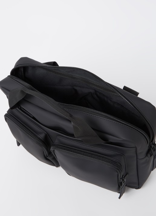 Rains Texel Tech businesstas met 15 inch laptopvak - detail 2 zwart