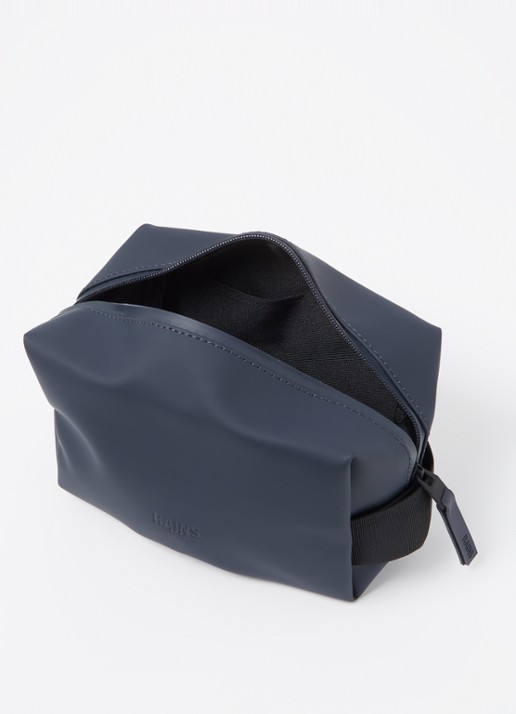 Rains Toilettas Small met logo - detail donkerblauw