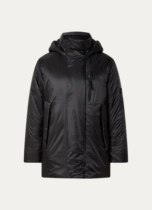 Rains Torna puffer jas met capuchon en ritszakken 