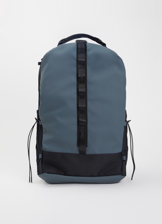 Rains Trail Clip rugzak met 16 inch laptopvak - voorkant blauwgrijs