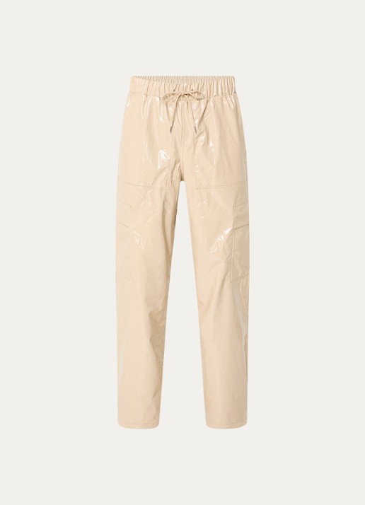 Rains Wide fit cargobroek met steekzakken - voorkant beige