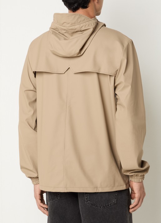 Rains Windjack met ritszakken - achterkant 4 beige