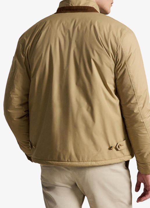 Ralph Lauren Abottson jack met suède en leren details - achterkant 3 rl khaki / khaki