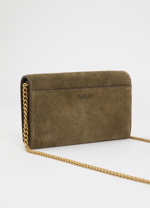 Ralph Lauren Adair II clutch van suède - achterkant 5 groen