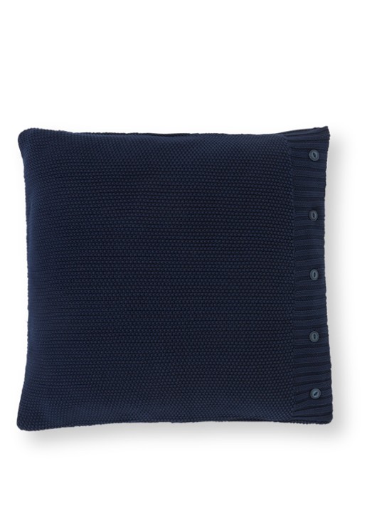 Ralph Lauren Archer kussensloop van katoen 50 x 50 cm - voorkant donkerblauw
