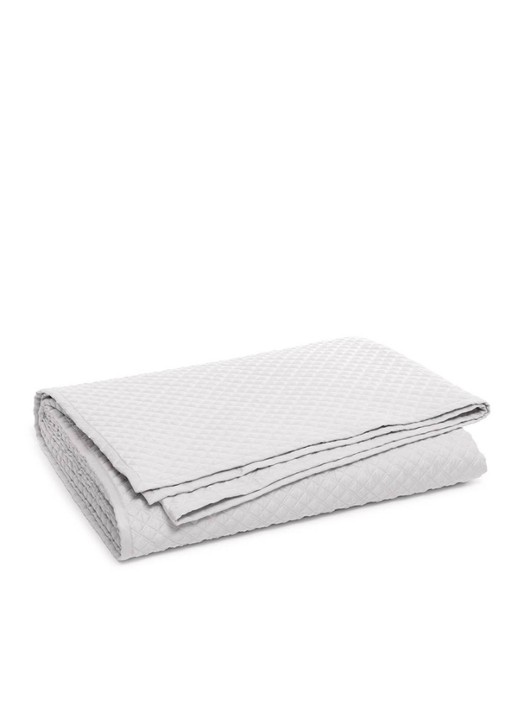 Ralph Lauren Argyle bedsprei 275 x 235 cm - voorkant lichtgrijs