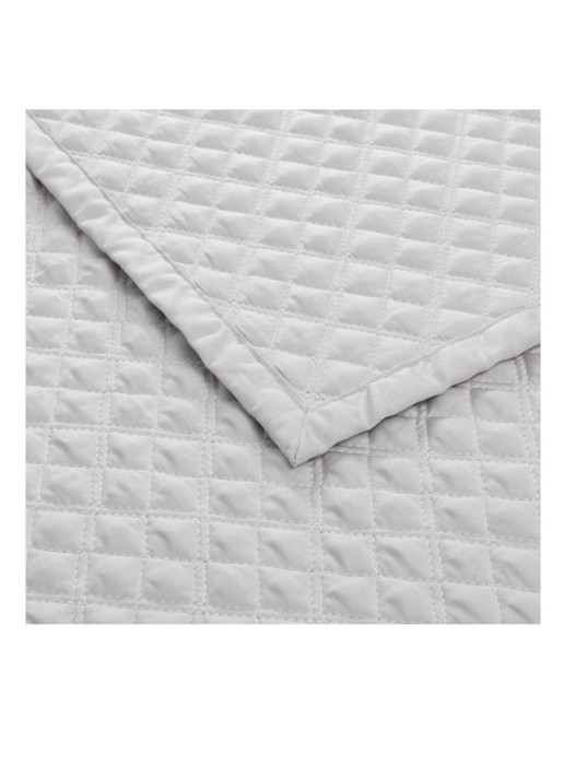 Ralph Lauren Argyle bedsprei 275 x 235 cm - voorkant 2 lichtgrijs