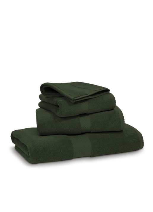 Ralph Lauren Avenue gastendoek - 750 gr/m2 - 30 x 30 cm - voorkant 2 legergroen