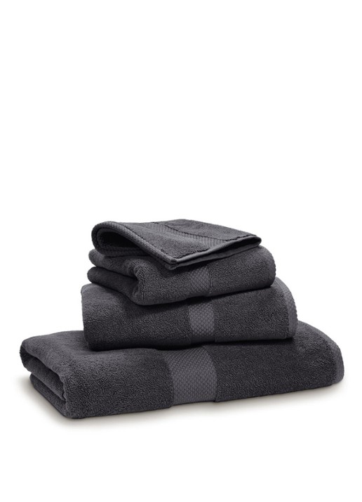 Ralph Lauren Avenue gastendoek - 750 gr/m2 - 40 x 70 cm - voorkant antraciet
