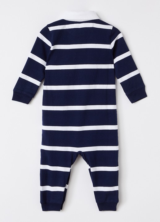 Ralph Lauren Babypak met streepprint - voorkant 2 donkerblauw