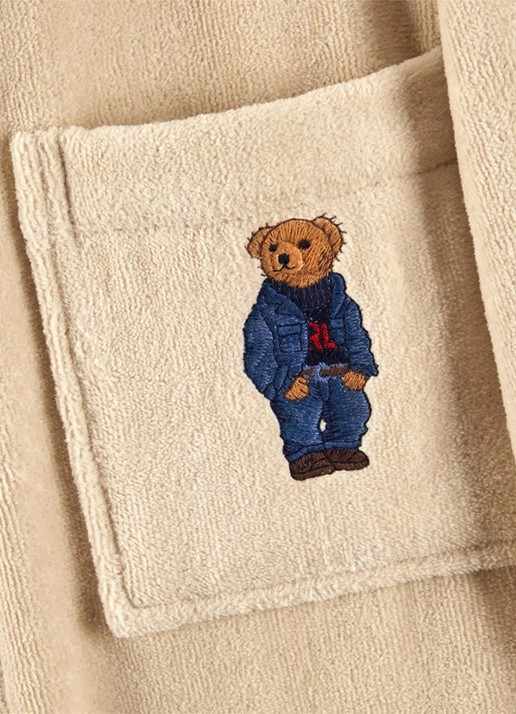 Ralph Lauren Badjas met borduring - voorkant 2 beige